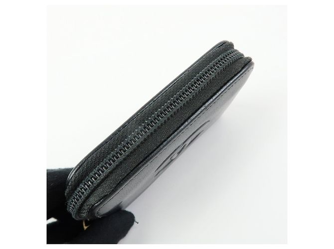 Portafoglio compatto rotondo con zip CHANEL COCO Mark in pelle di vitello Nero - vista 17