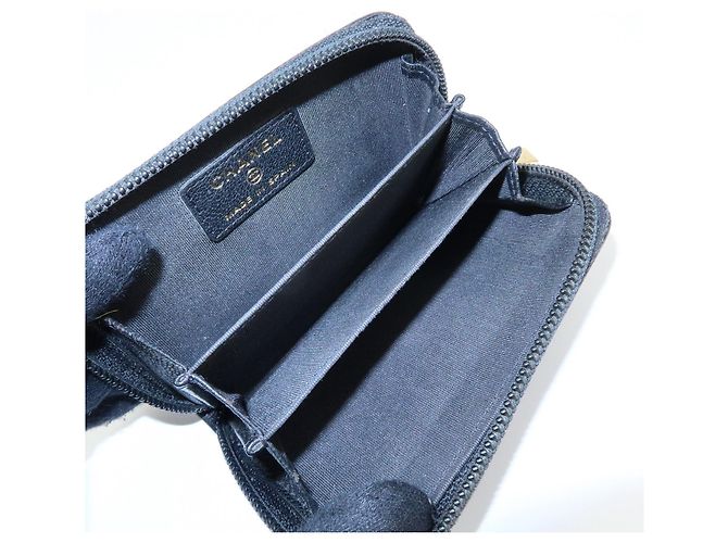 Portafoglio compatto rotondo con zip CHANEL COCO Mark in pelle di vitello Nero - vista 18