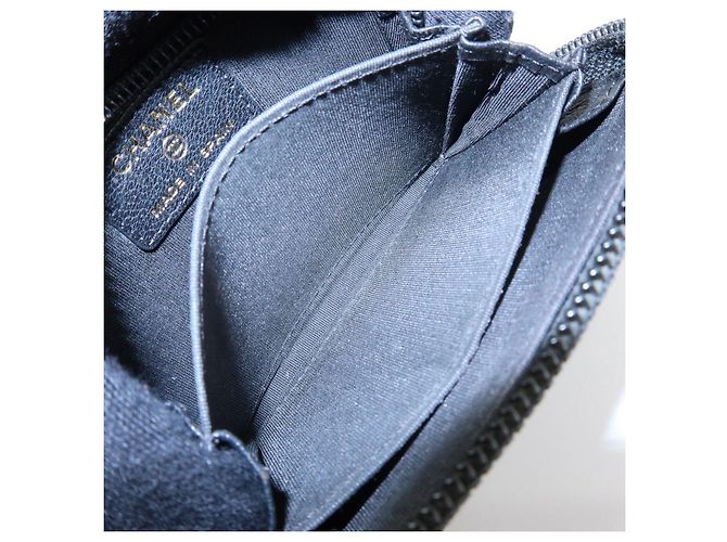 Portafoglio compatto rotondo con zip CHANEL COCO Mark in pelle di vitello Nero - vista 19