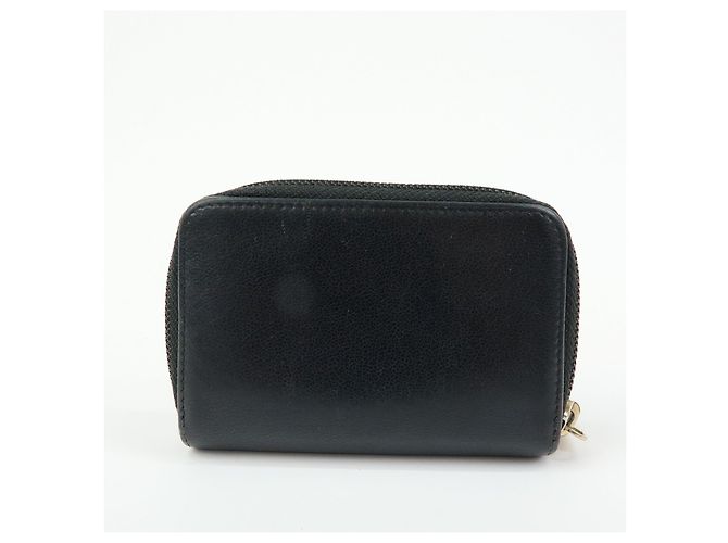 Portafoglio compatto rotondo con zip CHANEL COCO Mark in pelle di vitello Nero - vista 2