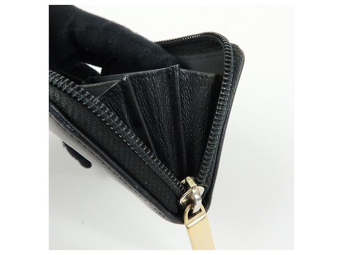 Portafoglio compatto rotondo con zip CHANEL COCO Mark in pelle di vitello Nero - vista 22