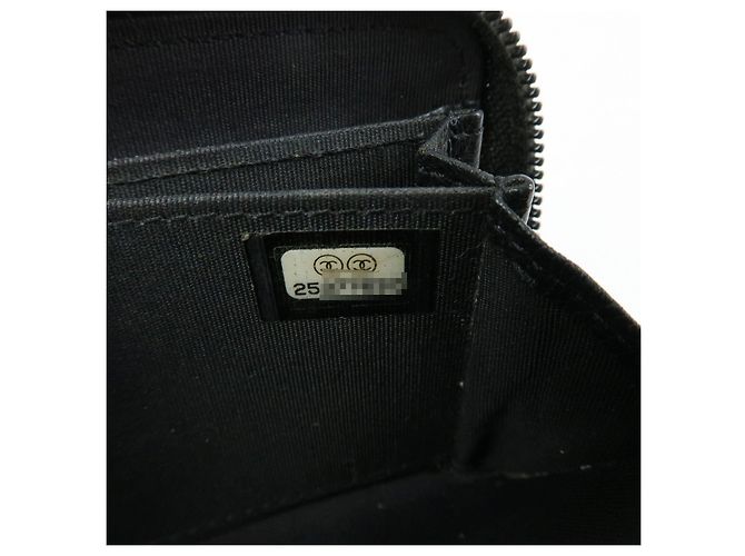 Portafoglio compatto rotondo con zip CHANEL COCO Mark in pelle di vitello Nero - vista 24