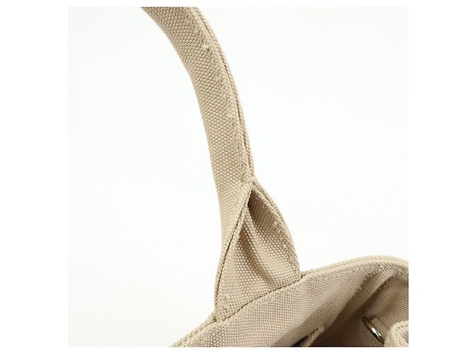 PRADA Canapa Triangle Logo Canvas 2Way Hand Bag Shoulder Bag Beige - vista 10