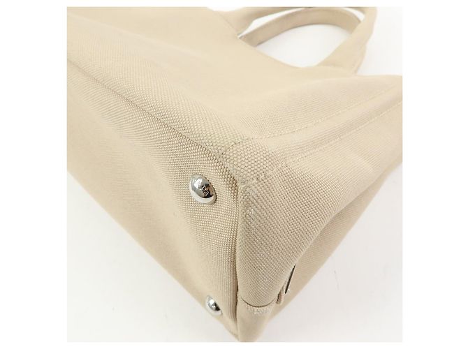 PRADA Canapa Triangle Logo Canvas 2Way Hand Bag Shoulder Bag Beige - vista 14