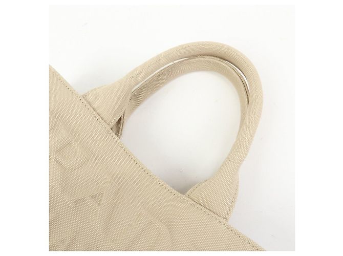 PRADA Canapa Triangle Logo Canvas 2Way Hand Bag Shoulder Bag Beige - vista 6