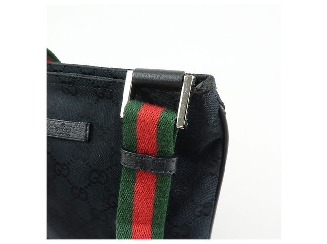 Borsa a tracolla e borsa messenger GUCCI Sherry GG Canvas in pelle Nera - vista 15