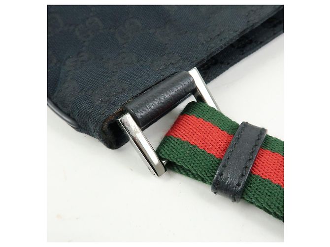Borsa a tracolla e borsa messenger GUCCI Sherry GG Canvas in pelle Nera - vista 8