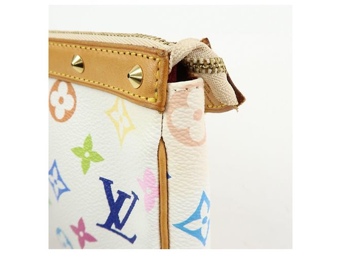 Louis Vuitton Monogram Multicolor Pochette Accessoires Blanc M92649 - vista 17