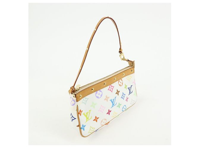 Louis Vuitton Monogram Multicolor Pochette Accessoires Blanc M92649 - vista 4
