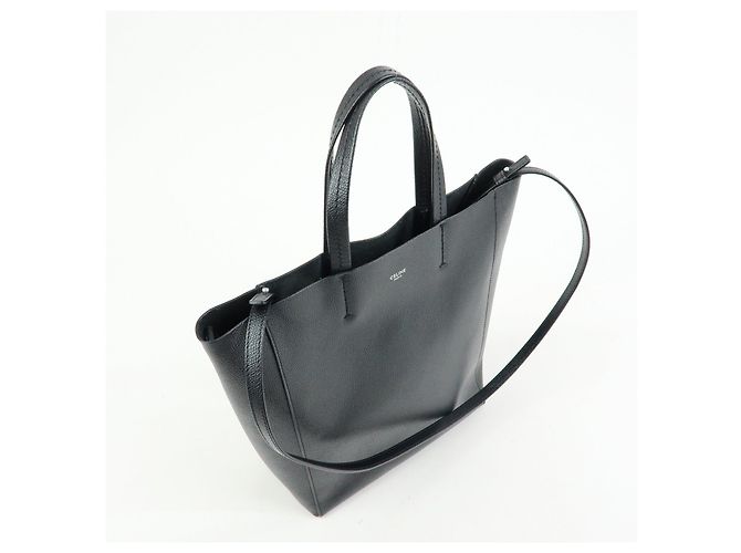 Céline CELINE Party Cal Cabas Leder 2WAY Tasche Tote Bag Handtasche Schwarz - Ansicht 4