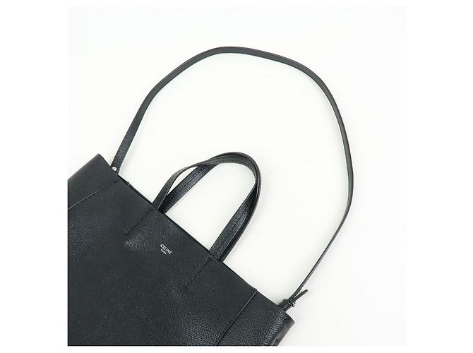 Céline CELINE Party Cal Cabas Leder 2WAY Tasche Tote Bag Handtasche Schwarz - Ansicht 6