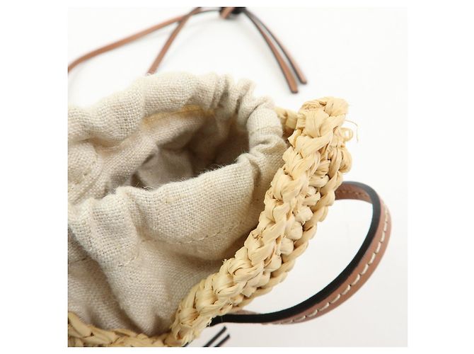 Borsa a tracolla LOEWE Anagram in pelle e rafia Motivo Conchiglia - vista 18