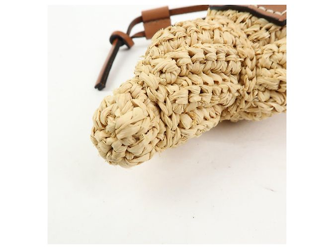 Borsa a tracolla LOEWE Anagram in pelle e rafia Motivo Conchiglia - vista 6