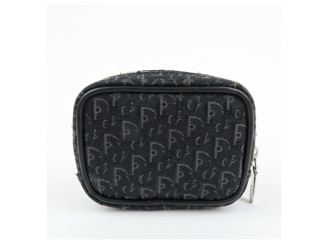 Christian Dior Trotter Oblique Jacquard Leather Tiny Pouch Black - vista 2
