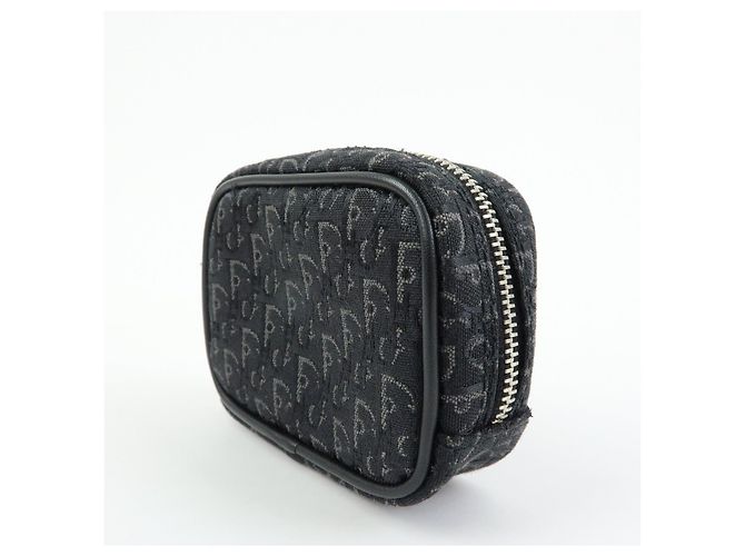 Christian Dior Trotter Oblique Jacquard Leather Tiny Pouch Black - vista 3