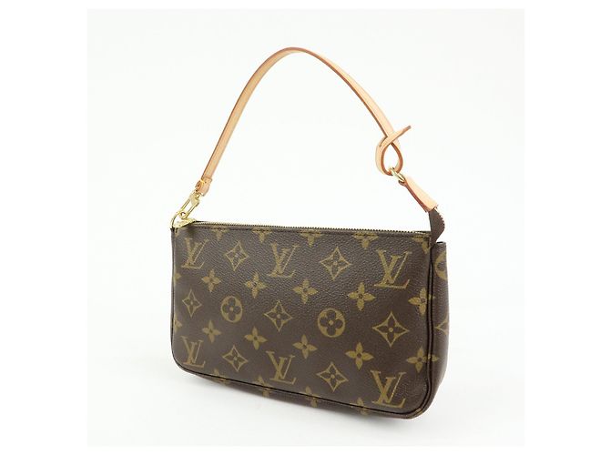 Louis Vuitton Monogram Pochette Accessoires Pouch Hand Bag Brown M51980 - vista 3