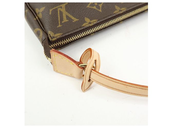 Louis Vuitton Monogram Pochette Accessoires Pouch Hand Bag Brown M51980 - vista 9