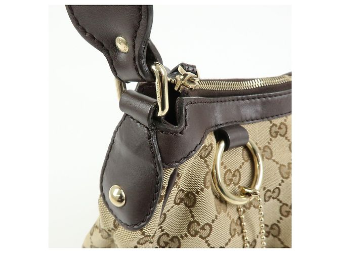 Borsa a tracolla GUCCI Sukey Interlocking G GG Canvas Beige Brown 232955 - vista 15