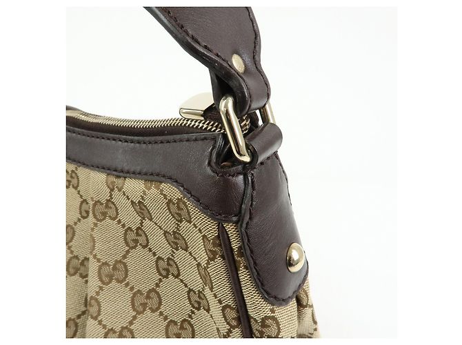 Borsa a tracolla GUCCI Sukey Interlocking G GG Canvas Beige Brown 232955 - vista 16