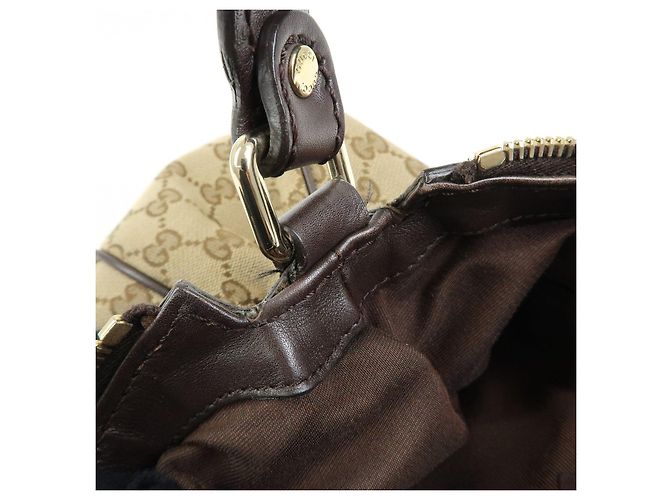 Borsa a tracolla GUCCI Sukey Interlocking G GG Canvas Beige Brown 232955 - vista 19
