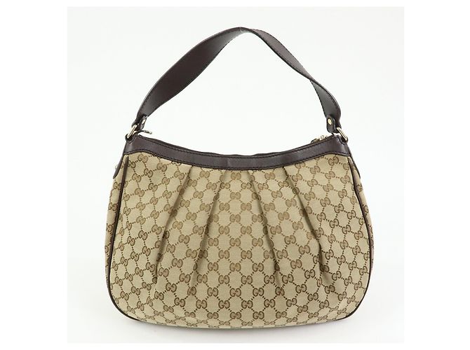 Borsa a tracolla GUCCI Sukey Interlocking G GG Canvas Beige Brown 232955 - vista 2