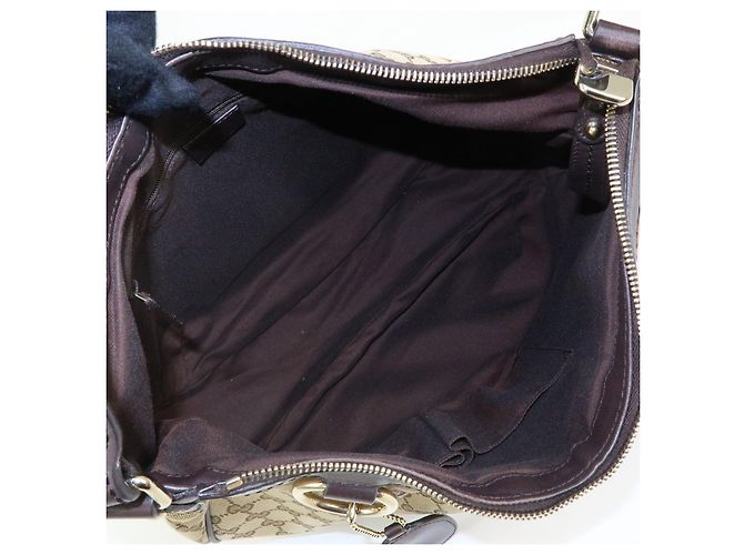 Borsa a tracolla GUCCI Sukey Interlocking G GG Canvas Beige Brown 232955 - vista 20