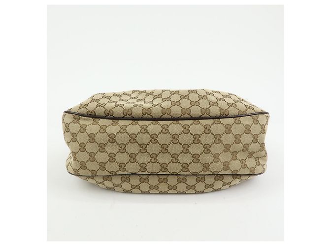 Borsa a tracolla GUCCI Sukey Interlocking G GG Canvas Beige Brown 232955 - vista 5