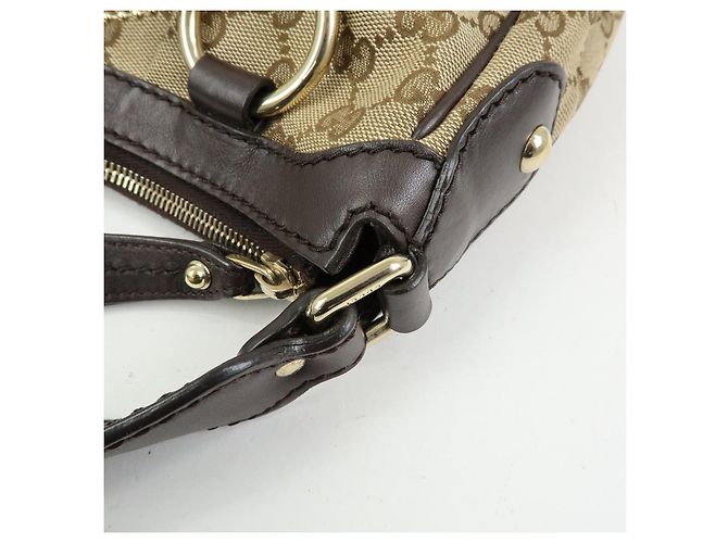 Borsa a tracolla GUCCI Sukey Interlocking G GG Canvas Beige Brown 232955 - vista 9