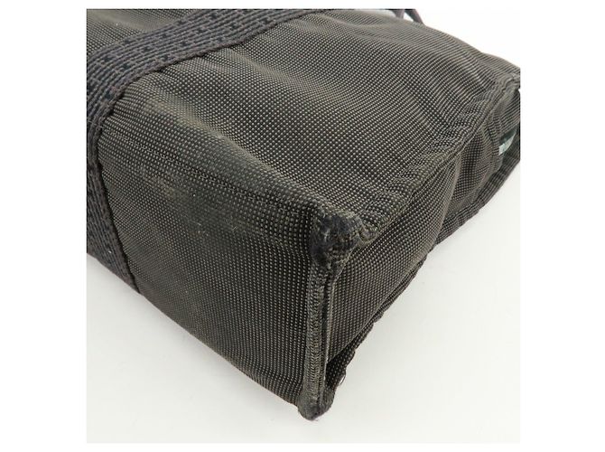 Hermès HERMES Her Line MM Handtasche Tote Bag aus Canvas Grau Schwarz - Ansicht 10