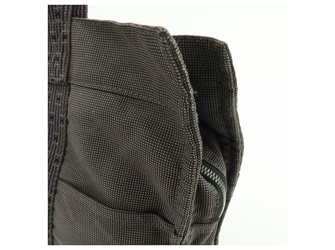 Hermès HERMES Her Line MM Handtasche Tote Bag aus Canvas Grau Schwarz - Ansicht 16