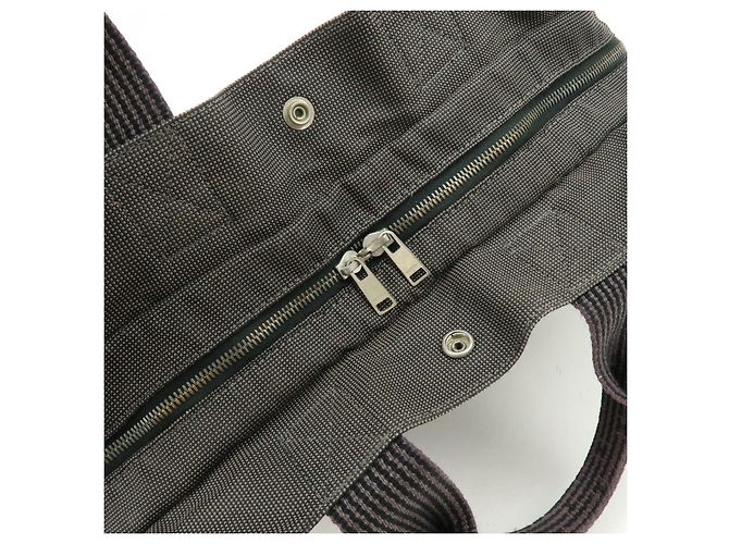 Hermès HERMES Her Line MM Handtasche Tote Bag aus Canvas Grau Schwarz - Ansicht 17