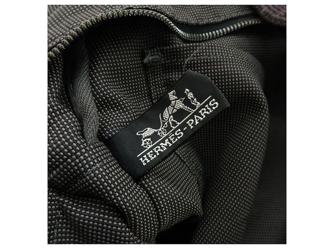 Hermès HERMES Her Line MM Handtasche Tote Bag aus Canvas Grau Schwarz - Ansicht 21