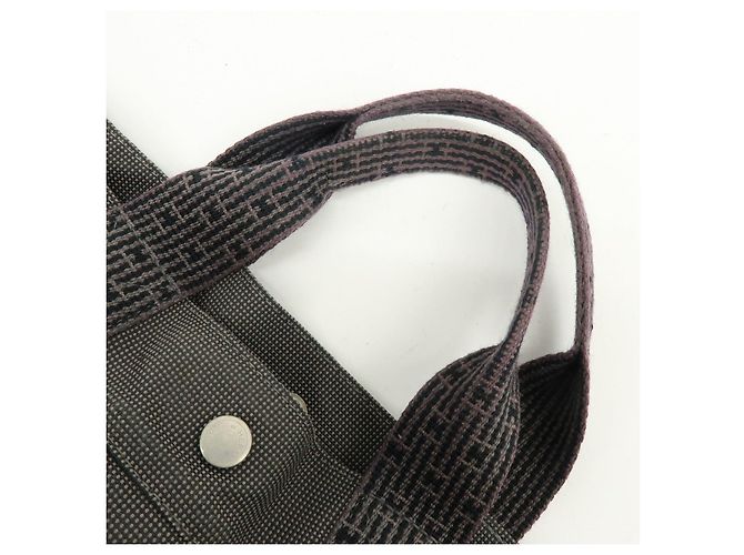 Hermès HERMES Her Line MM Handtasche Tote Bag aus Canvas Grau Schwarz - Ansicht 6
