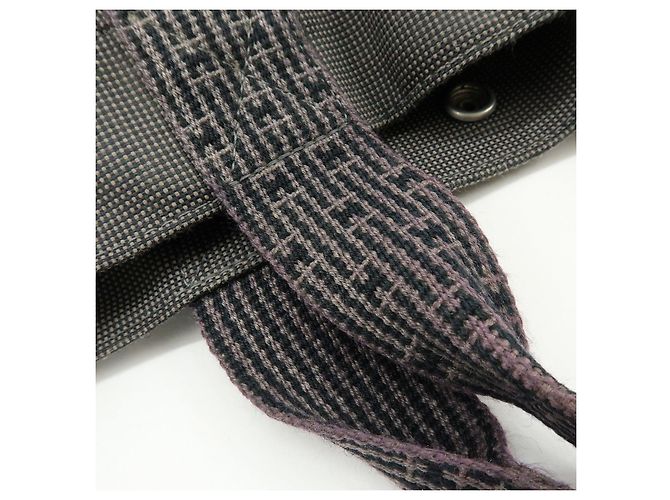 Hermès HERMES Her Line MM Handtasche Tote Bag aus Canvas Grau Schwarz - Ansicht 8