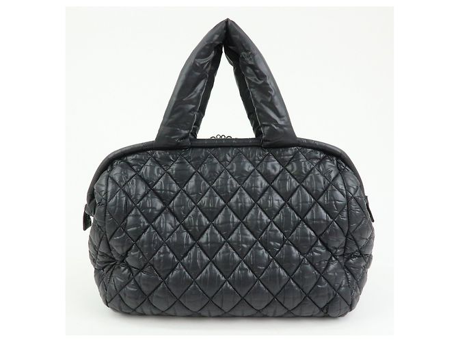 Borsa a mano Boston CHANEL COCO COCOON in nylon e pelle Nera A47205 - vista 2