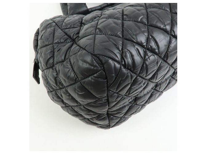 Borsa a mano Boston CHANEL COCO COCOON in nylon e pelle Nera A47205 - vista 6