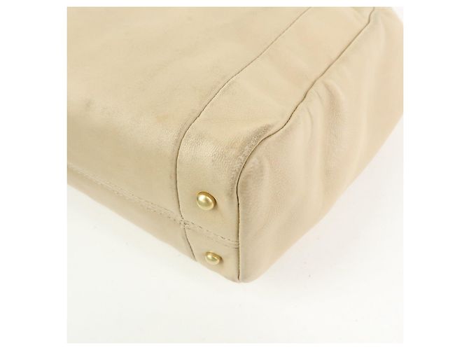 Borsa a tracolla e a mano CHANEL COCO Mark in pelle d'agnello con catena, Beige - vista 10