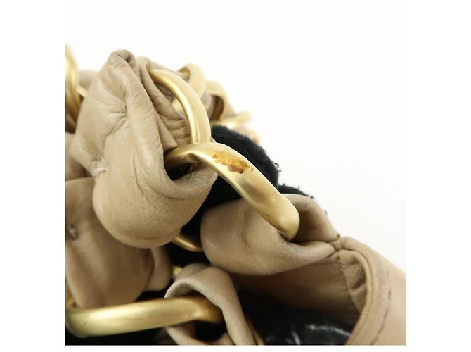Borsa a tracolla e a mano CHANEL COCO Mark in pelle d'agnello con catena, Beige - vista 15