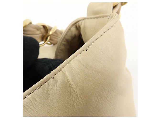 Borsa a tracolla e a mano CHANEL COCO Mark in pelle d'agnello con catena, Beige - vista 16