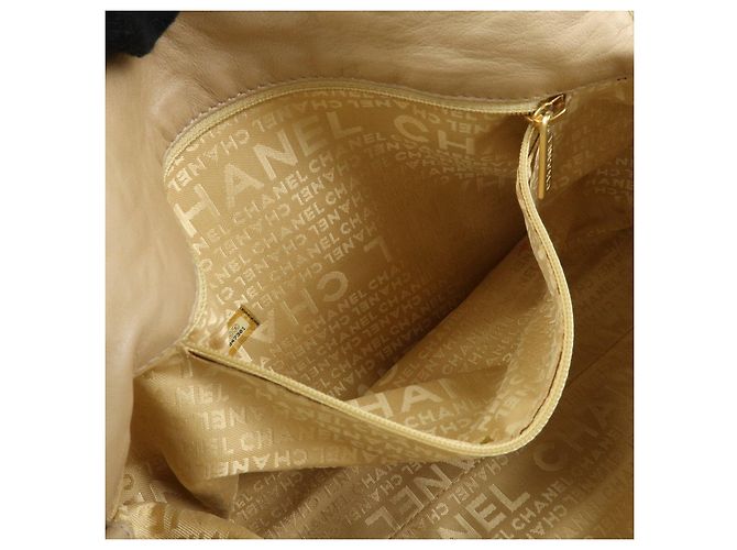 Borsa a tracolla e a mano CHANEL COCO Mark in pelle d'agnello con catena, Beige - vista 18