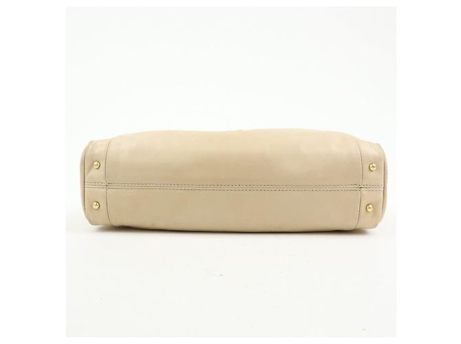 Borsa a tracolla e a mano CHANEL COCO Mark in pelle d'agnello con catena, Beige - vista 5