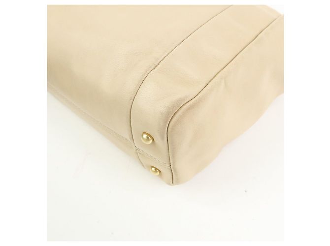 Borsa a tracolla e a mano CHANEL COCO Mark in pelle d'agnello con catena, Beige - vista 9