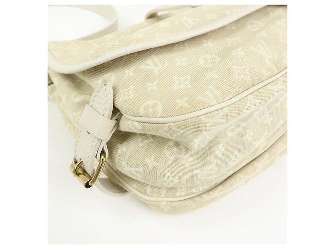 Borsa a tracolla Louis Vuitton Monogram Mini Lin Saumur 30 Dune M95314 - vista 10