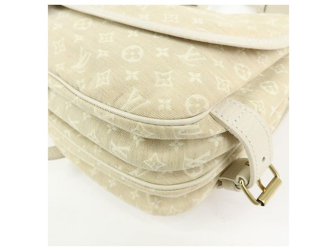 Borsa a tracolla Louis Vuitton Monogram Mini Lin Saumur 30 Dune M95314 - vista 11