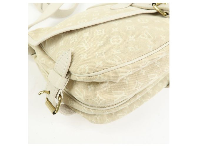 Borsa a tracolla Louis Vuitton Monogram Mini Lin Saumur 30 Dune M95314 - vista 12