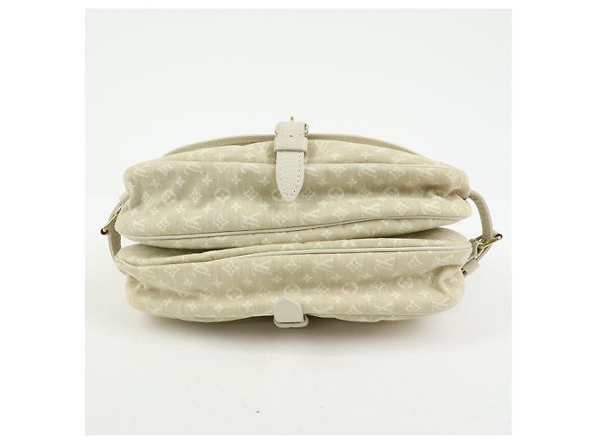 Borsa a tracolla Louis Vuitton Monogram Mini Lin Saumur 30 Dune M95314 - vista 5