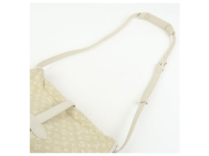 Borsa a tracolla Louis Vuitton Monogram Mini Lin Saumur 30 Dune M95314 - vista 6