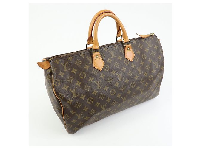 Louis Vuitton Monogram Speedy 40 Borsa a Mano Boston Bag Brown M41522 - vista 4