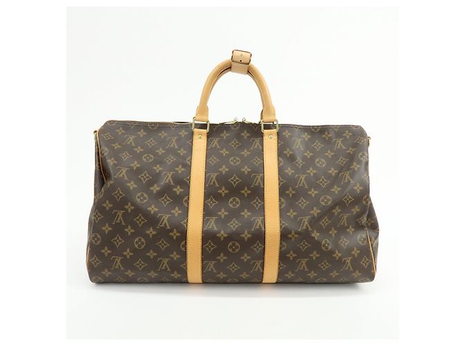Louis Vuitton Monogram Keep All Bandouliere 50 Borsa Boston Marrone M41416 - vista 2