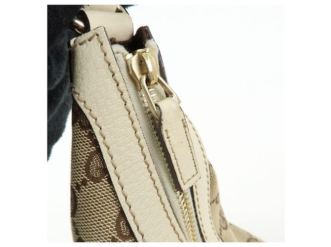 Borsa a tracolla e borsa a mano GUCCI GG Canvas Leather Beige White 153010 - vista 15